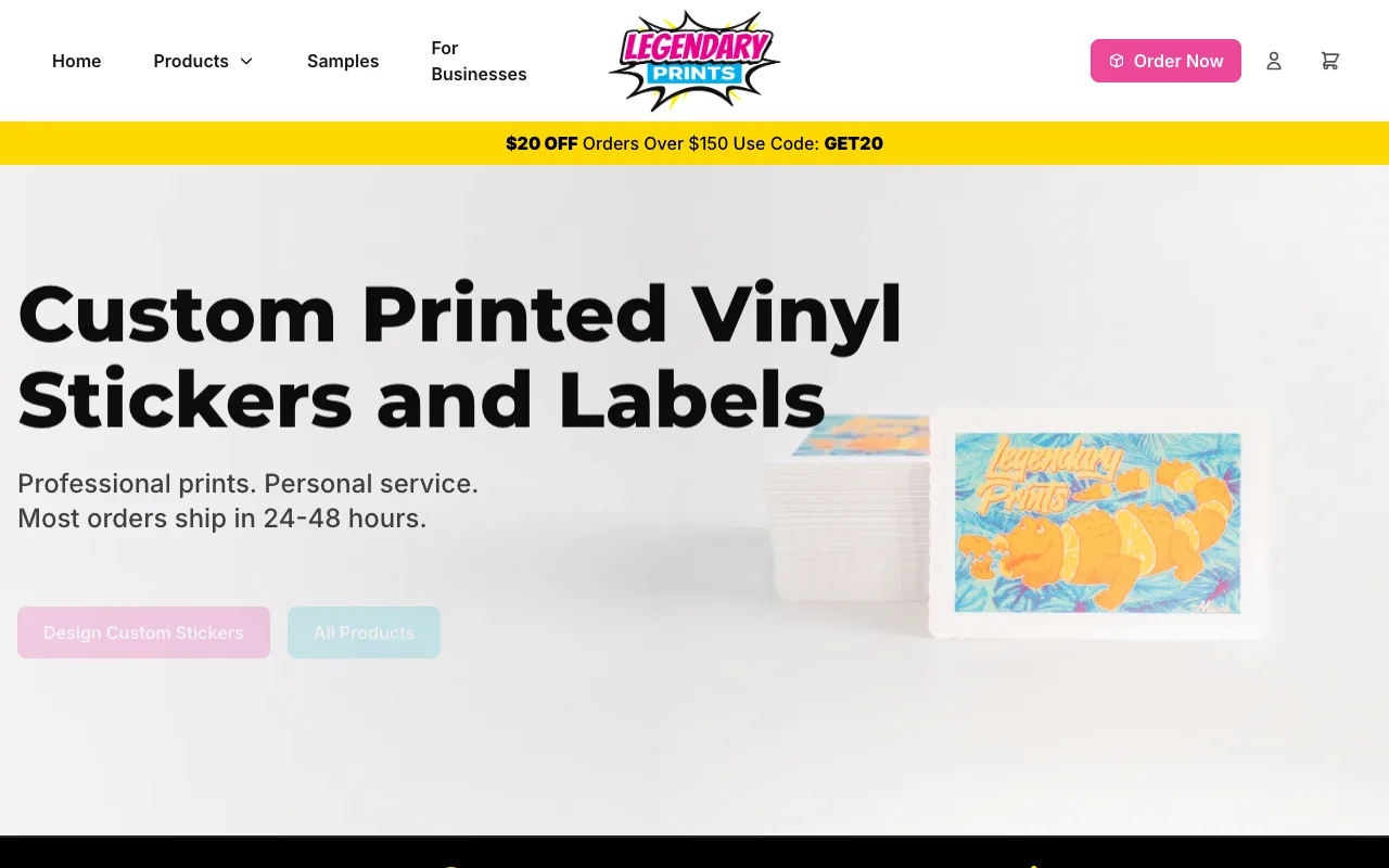 Legendary Prints website